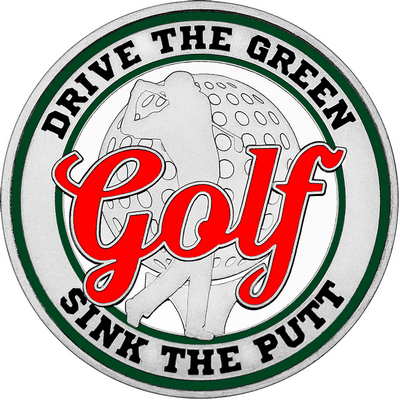Red "Golf" with Dark Green Outer Circular Borders